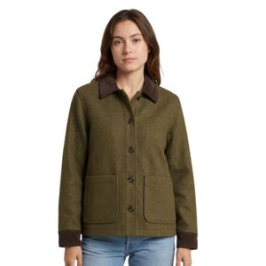 Chaquetas de Lana para Mujer, Talla Grande, Cierre de Botón, Manga Larga, Chaquetas Cálidas de Lana y Poliéster - Product Image 1
