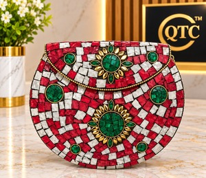 Handmade Bohemian Luxury <b>Mosaic</b> Clutch Bag Beaded Rhinestone Waterproof Evening Purse Custom Bridal Party Clutch for Women - Product Image 3