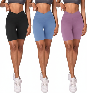 กางเกงขาสั้นออกกำลังกายสำหรับผู้หญิงเอวสูงระบายอากาศได้ดีพร้อมกางเกงขาสั้นโยคะพิมพ์ลายแบบถ่ายเทความร้อนกางเกงขาสั้นกีฬาพร้อมกางเกงขาสั้นออกกำลังกายแบบยืดได้สี่ทิศทาง - Product Image 1