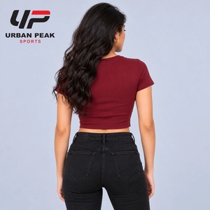 Camiseta Corta para Mujer, Elegante, con Corte Holgado, Textura Suave de Jersey y Silueta Contemporánea para Conjuntos Casuales a la Moda - Product Image 3