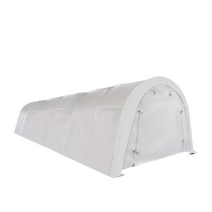 12FT X 30FT Heavy Duty Truck <b>Canopy</b> Rounded <b>Roof</b> with 11 OZ PE Fabric Cover and Galvanized Steel Frame Front Roll Door - Product Image 4