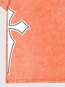 Fabricant de t-shirts orange surdimensionnés effet délavé vintage |   Chemises pour hommes en coton personnalisées avec motifs streetwear |   Approvisionnement en vêtements unisexes en gros - Product Image 4