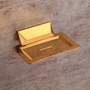 Jabonera Doble de Pared Portátil con Drenaje, Moderna, de Latón Dorado Cepillado, para Uso Doméstico - Product Image 6