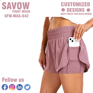 Shorts Deportivos Personalizados de Cintura Alta, Ajustados, Ecológicos, Transpirables, de Spandex/Poliéster, Coloridos, para Entrenamiento, Gimnasio, Yoga, Running, para Mujer - Product Image 5