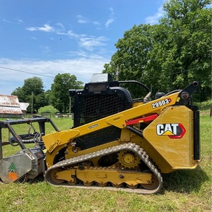 Cat Skid Steer Loader with Heavy Duty Forestry <b>Mulcher</b> Attachment for Land Clearing Brush Cutting Tree Grinding - Product Image 1