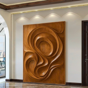 Escultura de Arte Mural de Madera Hecha a Mano, Diseño Art Deco Único para la Entrada del Hogar Moderno y Decoración de Paredes - Product Image 2