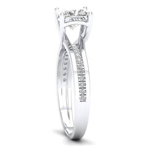 Bague REYES en or massif 14 carats plaqué rhodium, diamant de laboratoire taille princesse 1,8 carat, cadeau d'anniversaire, bijoux pour femmes - Product Image 3