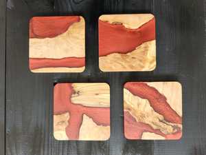 Elegant Handmade Wooden Resin <b>Coaster</b> Set Durable Heat-Resistant <b>Drink</b> <b>Coasters</b> for Mugs, Cups & Glassware - Product Image 1
