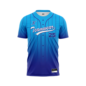 Personnalisable Vintage Baseball Pullover Jersey Ombre Motif Pullover Boutons Seamless Breathable Design for Active Sports Team - Product Image 3