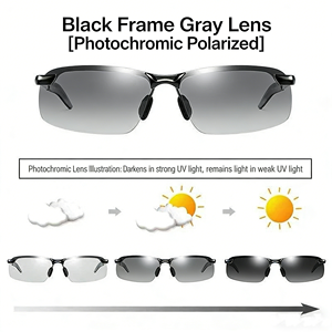 Day Night Polarized Anti-Glare Performance Eyewear Fashionable PC Silver Photochromic UV Protection Sunglasses for Men Women for - Product Image 3