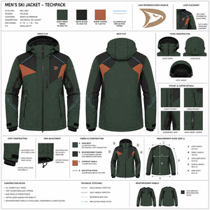 Professional Custom Men's <b>Ski</b> Suit 10,000mm Waterproof Breathable Hood Power Stretch Fully Taped Seams Windproof Plus Size - Product Image 6