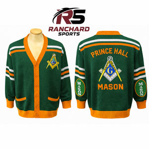 Suéter Cárdigan Masónico Premium Prince Hall con Logotipo Personalizado, Tejido para Hombre, Venta al por Mayor, Proveedor de Exportación - Product Image 1