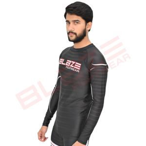 Diseño personalizado con estiramiento sublimado manga completa y corta MMA BJJ Rash Guard para entrenamiento para Muay Thai Boxing camisetas de hombre - Product Image 3