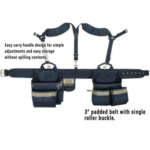 Heavy Duty <b>Tool</b> <b>Belt</b> With Multiple Pockets And Adjustable Straps For Construction And Carpentry Use - Product Image 4