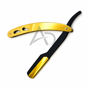 Rasoir de barbier à lame interchangeable Black Gold, lame en acier inoxydable, lame métallique tranchante, rasoir de toilettage pour hommes - Product Image 3