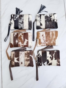 Fashionable Real Cowhide Leather Wristlet Clutch <b>Purse</b> Pouch Wallet Black Colour <b>Small</b> Pouch Stylish Western Patches Wallets - Product Image 5