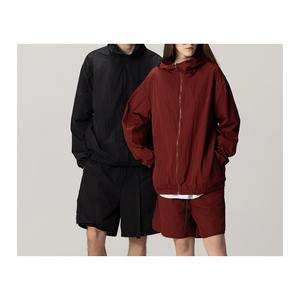 Wholesale Casual <b>Two</b> <b>Piece</b> Windbreaker <b>Set</b> <b>Mesh</b> Lining Zip up Printing Logo Solid Sportswear Tracksuits for Women 2026 - Product Image 3