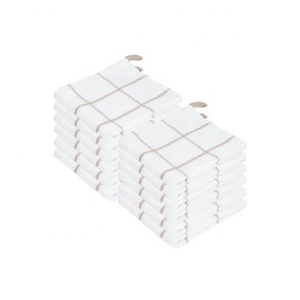 Serviettes de cuisine en microfibre à carreaux gris brodées, chiffons de nettoyage ménager, pour acheteurs en gros OEM - Product Image 1