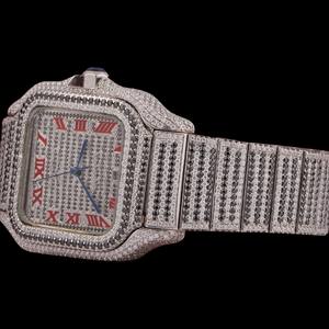 Nuevo Reloj de Hombre de Lujo con Movimiento Automático, Cristal Cuadrado de Moissanita y Diamantes, Esfera Analógica de Acero Inoxidable, Joyería Hip Hop - Product Image 1