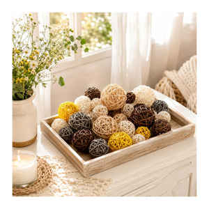 Boules de rotin naturel en osier, lot de boules de rotin pour jouets à mâcher pour animaux de compagnie, perroquets, oiseaux, lapins, pour la recherche de nourriture et le jeu, vente en gros, usine du Vietnam - Product Image 1