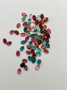 Cuentas de Turmalina Natural Multicolor, Gemas Sueltas para Anillos, Colgantes y Joyería, Calidad AAA, Corte Ovalado, Venta al Por Mayor - Product Image 4