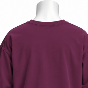 T-shirt à manches longues oversize Wine Reversed LS, effet vintage, 100% coton, épaules tombantes, coupe ample, streetwear décontracté pour homme - Product Image 4