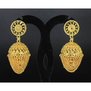 New Traditional Design Premium Alloy Gold Plated <b>Women</b> Trending Fashion Stylish Hoop Jumkha <b>Women</b> Wedding Earring Indian Jewelry - Product Image 2