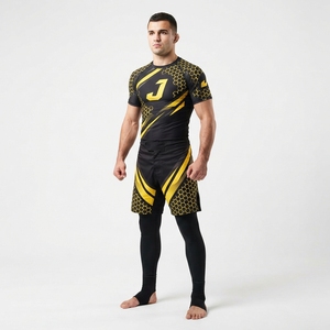เสื้อรัดกล้ามเนื้อ MMA น้ำหนักเบาสำหรับฝึกซ้อมและกางเกงขาสั้นสำหรับการต่อสู้ในศิลปะการต่อสู้และการแข่งขัน - Product Image 1