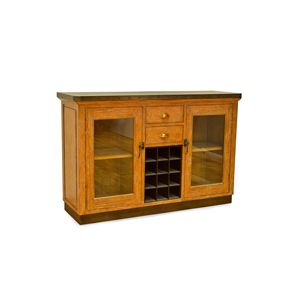 Industrial Solid Wood Wine Sideboard <b>Cabinet</b> <b>Rustic</b> Wine Rack Buffet With Glass Doors Luxury Kitchen Dining Room Storage Furnitu - Product Image 1