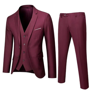 Traje de 3 Piezas para Hombre, Negro Liso, Corte Entallado, Tallas Grandes, para Boda y Oficina, Servicio de Tallas Personalizadas OEM - Product Image 5