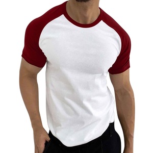 เสื้อยืดคอกลมแขนสั้นสีน้ำตาลล้วนสำหรับผู้ชาย ผ้าฝ้ายถักแบบลำลอง ตัดต่อสี น้ำหนัก 220 กรัม ทรงปกติ - Product Image 6