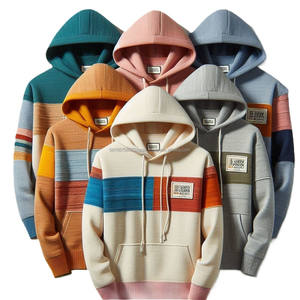 เสื้อฮู้ดสวมหัวผ้าฝ้าย100% XS-XL สำหรับฤดูหนาวผ้าฟลีซถักย้อมสี - Product Image 5