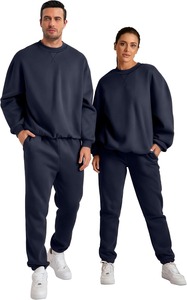 Modern Premium Unisex Jogger Set 2 Piece <b>Crewneck</b> Sweatshirt and Sweatpants Casual Lounge Wear Comfort Outfit - Product Image 2