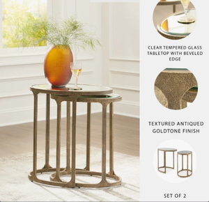 Luxury Gold Frame Nesting Coffee <b>Tables</b> Set <b>Marble</b> <b>Top</b> <b>Side</b> <b>Table</b> Furniture for Modern Living Room Budget Friendly - Product Image 2
