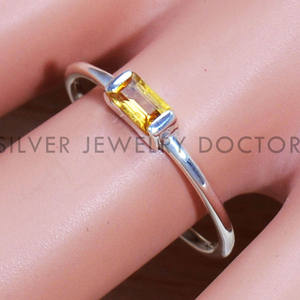 Anillo de Citrino Elegante de Plata de Ley 925 con Diseño Minimalista, Joyería Fina Más Vendida en 2026, Regalo de Joyería Elegante para Mujeres y Niñas - Product Image 2