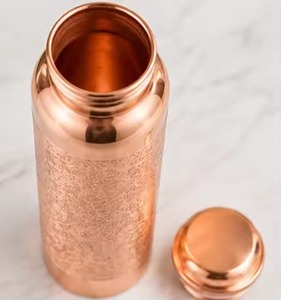 Hammered copper tumbler Ayurveda water bottle Modern copper <b>drinkware</b> 900 ml portable bottle - Product Image 4
