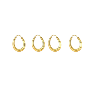 Pendientes Elípticos de Acero Inoxidable, Joyería de Moda - Product Image 2