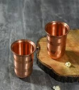 Copper Water Glass Tumbler Ayurvedic Drinking Cup Handmade Hammered Metal <b>Drinkware</b> - Product Image 1