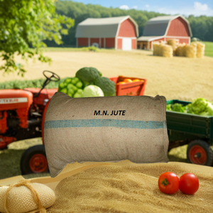 Custom MN1003 100% <b>Jute</b> Fiber <b>Sack</b> Bags Screen Printed Light Cess <b>Jute</b> Standard Size 43''x29'' Agriculture Food Industrial Use - Product Image 1