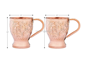 Conception spéciale en cuivre gravée manuellement artisanat moderne grande tasse en cuivre d'Inde - Product Image 4