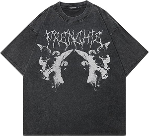 T-shirts pour hommes en coton 100% de haute qualité, effet délavé, impression personnalisée, séchage rapide, manches courtes, fabrication OEM. - Product Image 2