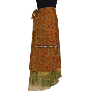 2026 Wholesale Reversible Silk Sari Full Magic <b>Wrap</b> <b>Skirts</b> - <b>Wrap</b> <b>Skirt</b> - Indo Western Clothing - Fashion Wear <b>Skirts</b> Magic 38" - Product Image 1