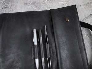 Sac de transport pour couteaux de chef en cuir véritable fait main, anti-odeur, durable et portable LSKR-0044 - Product Image 6