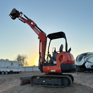 Mini-excavatrice KX018-4 orange sur chenilles en bon état de marche avec godet et lame, moteur 110 kW, garantie 1 an - Product Image 3