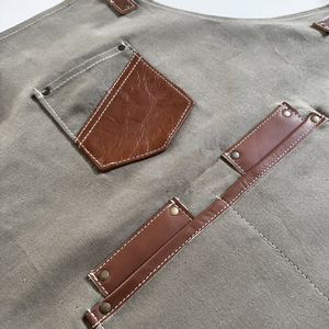 Delantal de Trabajo de Lona Encerada Resistente con Cierre de Cuero, para Chef, Barbacoa, Barista, Barbero, Carpintero, Protección para Taller, Impermeable - Product Image 4