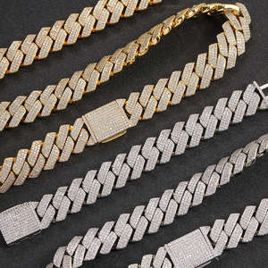 Luxury S925 Rose Gold Plated Moissanite Engagement <b>Statement</b> <b>Necklace</b> Geometric Link Chain Unisex Everyday Wear - Product Image 5