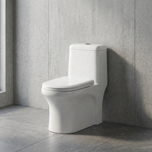 WC monobloc en céramique de luxe moderne, nouveau design, à siphon, qualité export pour salle de bain d'hôtel - Product Image 2