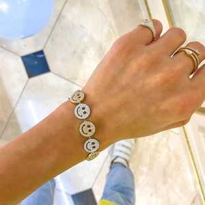 Bracelet en diamant de laboratoire Smiley 4,80 carats, or massif 10k 14k, argent sterling 925, chaîne à maillons visage souriant, ODM OEM, vente en gros, usine - Product Image 6