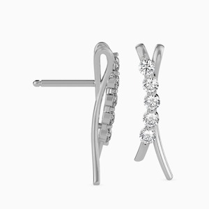 Lab Grown Diamond Fancy Cluster Drop Earrings 18K Solid White Gold Brilliant Cut IGI Certified Luxury Wedding Gift Jewelry Women - Product Image 3