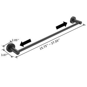 Portasciugamani Espandibile Regolabile da 16-27 Pollici in Alluminio Spesso Nero Opaco, Montaggio a Parete per Bagno e Cucina - Product Image 6